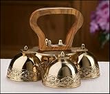 4-bell Embossed Brass Altar Bells