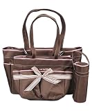 Carters 5-Piece Girls Diaper Bag Set - brown/pink, one size