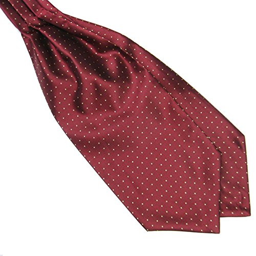 Weixinbuy Men's Silk Blend Polka Dot Ascot Ties Silk Scarves/Cravat