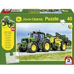 Schmidt Spiele 55625 - John Deere, Traktor 6630 mit Feldspritze, 40 Teile