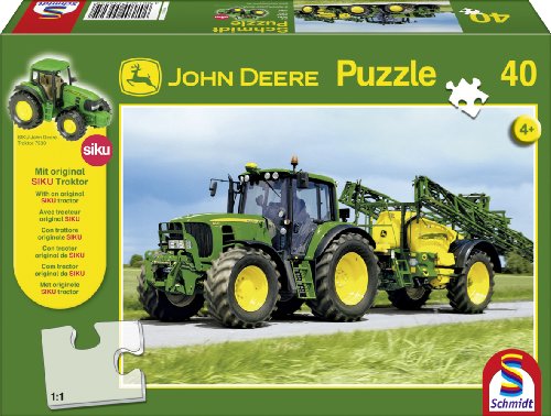 Schmidt Spiele 55625 - John Deere, Traktor 6630 mit Feldspritze, 40 Teile Preisvergleich