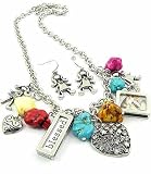 Dance... & Blessed Ladies's X-Large & Chunky Children Mother & Heart Charm Necklace...