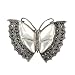 Jewelry : STERLING SILVER BROOCH 33X45mm - Marcasite w/Mother of Pearl