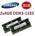8GB Dual Channel Kit SAMSUNG original 2 x 4 GB 200 pin DDR3-1333 (1333Mhz, PC3-10600, CL9) SO-DIMM f&uuml;r Core i3 + i5 + i7 Notebooks