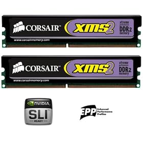 CORSAIR XMS2 4GB ( 2 X 2GB ) PC2-8500 1066MHz 240-pin DDR2 CL5 Dual Channel Desktop Memory Kit