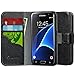 Galaxy S7 Case, Wallet Case SupcaseKickStand Samsung Galaxy S7 Case 2016 Release Kickstand Leather Cover with Credit Card ID Holders (Black)