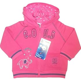 Everton Football Club Girls Microfleece Hooded Jacket with 'COYB' (Pink,12 to 18 months)