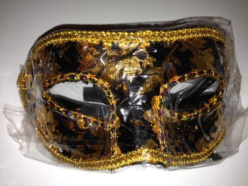 Masquerade Mask. Venetian Italian Half Face Mask (Black)