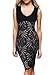 Miusol Womens Sexy Deep V Neck Sleeveless Lace Slim Party Cocktail Dresses