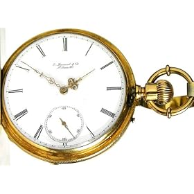 #AU3A E. Jaccard (Swiss) 18K Solid Gold Antique Fancy Hunter Pocket Watch 20 Size 19 Jewels Circa 1880