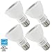 TORCHSTAR Dimmable PAR20 LED Light Bulb, 8W (50W Equivalent), 3000K Warm White, 500Lm, E26 Medium Base, Damp Location Available, 3 Years Warrany, Pack of 4