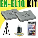 Two EN-EL10 Lithium Ion Replacement Batteries for Nikon Coolpix S80 S570 S3 ....