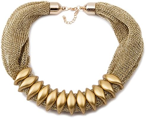 Fashion Lady Gold Mesh Lace Chain Geometry Pandent Chocker Necklace