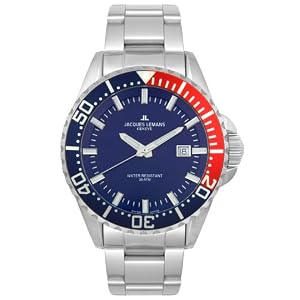 Jacques Lemans Men's Geneve Tempora Diver 20 ATM Collection Watch #GU194C