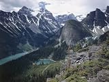 Lake Louise, 2 Step Lakes with Melt, Water from Glaciers in Canadian Rockies Photographic Poster Print by Andreas Feininger, 40x30