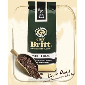 Peru Dark Roast Whole Bean Gourmet Coffee by Cafe Britt