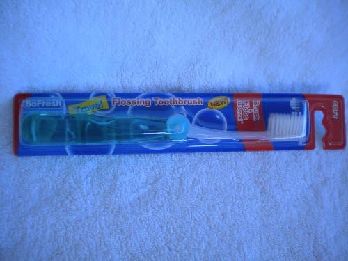 Jade Green Travel/Foldable SoFresh Adult Flossing Toothbrush, Soft