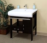 28 Inch Single Sink Vanity Wood (Dark Espresso) (36H x 28W x 21.3D)