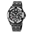 Caravelle by Bulova Men's 45C002 Crystal Accented Black Dial Watch