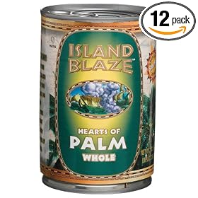 Island Blaze Whole Hearts of Palm, 14.1-Ounce Cans (Pack of 12)
