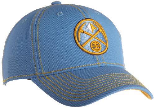 NBA Men's Denver Nuggets Structured Flex Hat - Tn67Z, Small/Medium , Team Color , Light Blue