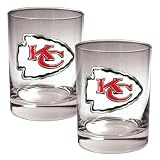 Kansas City Chiefs NFL 2pc Rocks Glass Set - Primary logo
