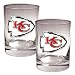 Kansas City Chiefs NFL 2pc Rocks Glass Set - Primary logo