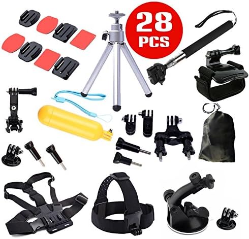 28-IN-1 Accessories Bundle Kit For GoPro Hero 4 3 2 1 Action Camera,Telescoping Handheld Monopod, Gopro Chest Strap Mount With Head Strap+Wrist Strap+Bike Handlebar Seatpost Mount ect.