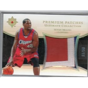 2005-06 Ultimate Collection Premium Patches Elton Brand #PPEB /50 3 Color Patch