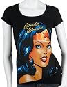 Women's Wonder Woman Rhinestone Head Shot Vintage Screen Tee