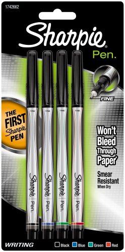 Sharpie Pen Fine Point Pen, 4 Colored Pens (1742662)
