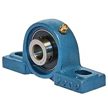 UCP204 Pillow Block Mounted Bearing, 2 Bolt, 20mm Inside Diameter, Set screw Lock, Cast Iron, Metric