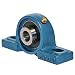 UCP204 Pillow Block Mounted Bearing, 2 Bolt, 20mm Inside Diameter, Set screw Lock, Cast Iron, Metric