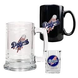 Los Angeles Dodgers MLB 15oz Tankard, 15oz Ceramic Mug & 2oz Shot Glass Set - Primary Logo by Great American Products