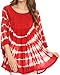 Sakkas Alannis Tie Dye Circle Poncho Top with with Wide Scoop Neck and Embroidery