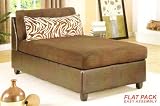 SADDLE MICROFIBER ARMLESS CHAISE LOUNGER W/ PILLOW BY POUNDEX