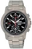 Men Seiko SNAE47 Titanium Alarm Chronograph Black Dial