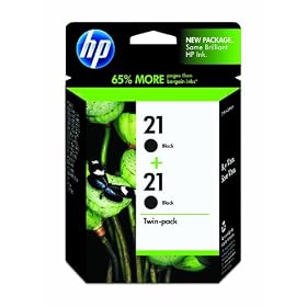 Original HP 21 Black Ink Cartridge (2-Pack) in Retail Packaging