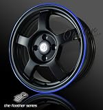 ACURA INTEGRA / HONDA CIVIC PRELUDE DEL SOL ACCOR CRX FEATHER SERIES 5 SPOKE 4 LUG BLACK/BLUE LIP 15