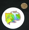 3" button / pin printed with map, topology, geology
