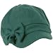 Ladies Winter Fall Ribbon Bow 6 Panel Newsboy Gatsby Cabbie Visor Cap Hat Teal