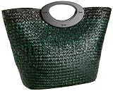 Magid Matte Straw Cut-Out Tote,Green/Black,one size Review Magid Matte Straw Cut-Out Tote,Green/Black,one size Review