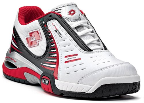 Lotto Tennisschuh Syn Raptor junior, Unisex - kinder, white 05/scarlet red