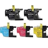 Vivamart:Brother New Compatible LC 75XL 5 Pack (2xBK,1xC,1xY,1xM) Ink Cartridges Use for MFC-J6510DW,MFC-J6710DW,WFC-J6910DW