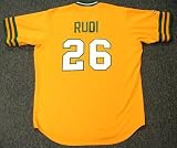 JOE RUDI Oakland Athletics 1973 Majestic Cooperstown Throwback Baseball Jersey, MEDIUM
