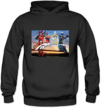Bod Hoody Super Bowl San Francisco Broncos Manning VS Panthers Newton Women's Hoodies Black X-Large