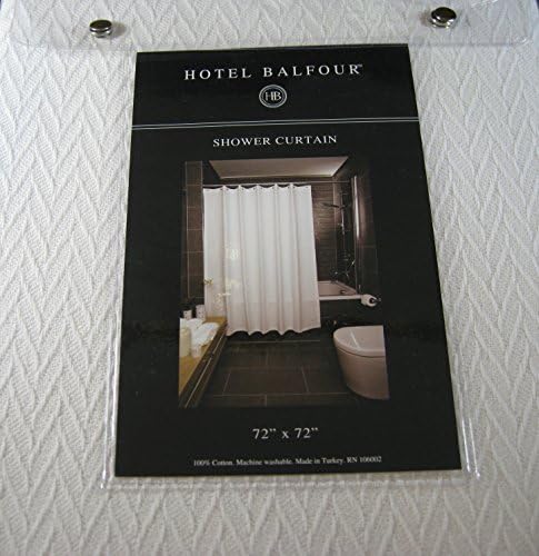 Hotel Balfour Premium Quality Fabric Shower Curtain- White-100% Cotton-72" X 72"