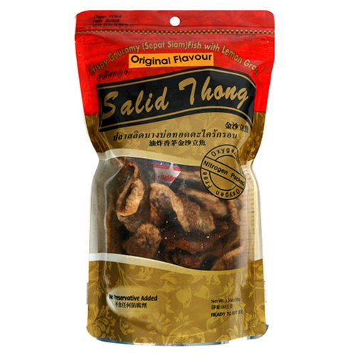 Salid Thong Crispy Siam Fish Chips with Lemongrass, Original Flavor, 100 Grams Bags (Pack... by Appetizers