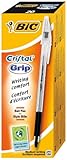 Bic Cristal Grip Ball Pen Clear Barrel 1.0mm Tip 0.4mm Line Black Ref 802800 [Pack of 20]
