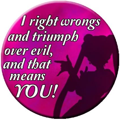 I Right Wrongs and Triumph Over Evil and That Means You Pinback Button